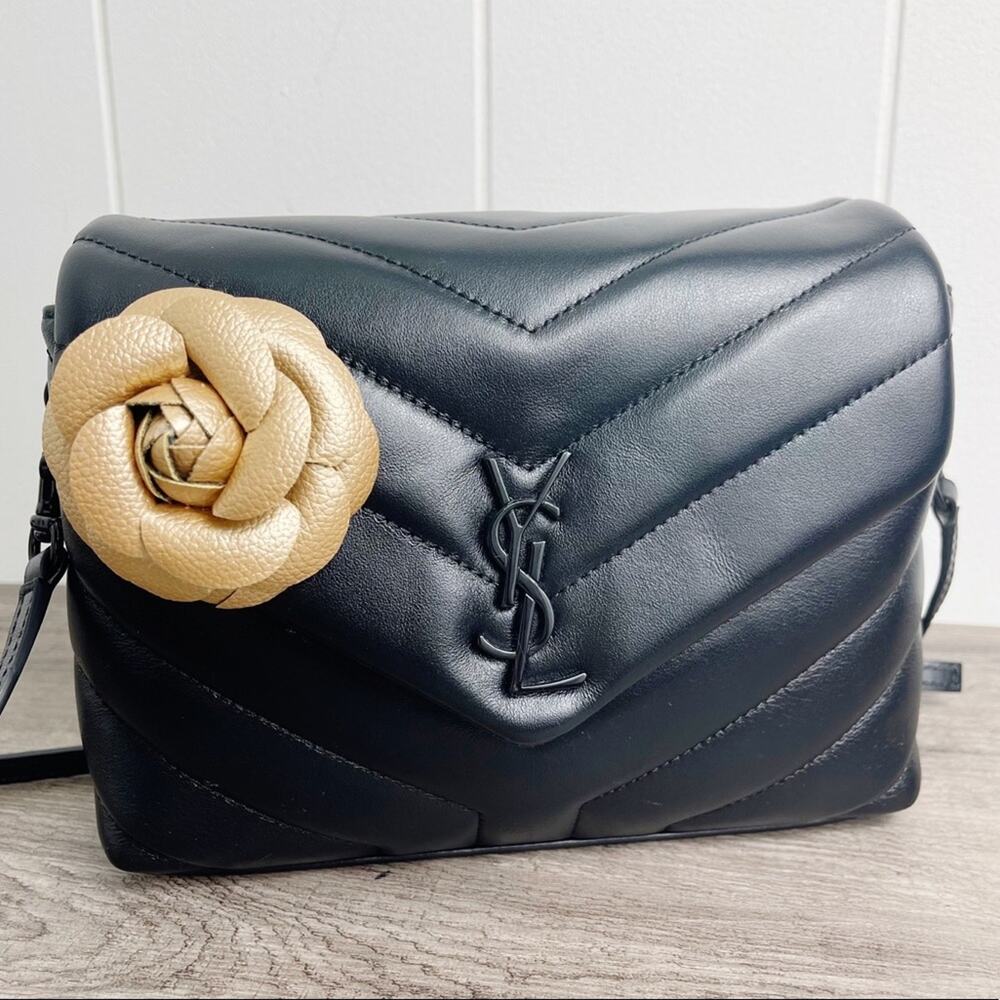 Camellia Flower Vegan Leather Magnetic Bag Charm